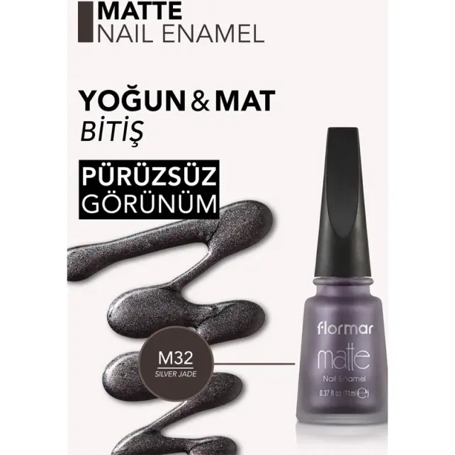 Flormar Matte Oje No: M32 Silver Jade - 3