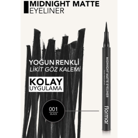 Flormar Midnight Matte Eyeliner No: 01 Black - 4