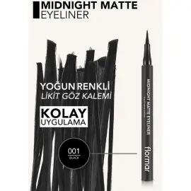 Flormar Midnight Matte Eyeliner No: 01 Black - 4