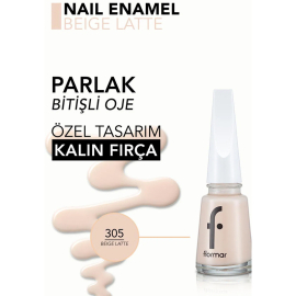 Flormar Nail Enamel Oje No: 305 Beige Latte - 4