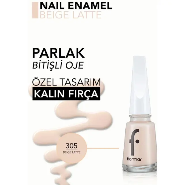 Flormar Nail Enamel Oje No: 305 Beige Latte - 4
