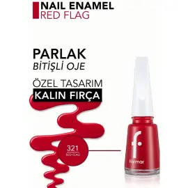 Flormar Nail Enamel Oje No: 321 Red Flag - 3