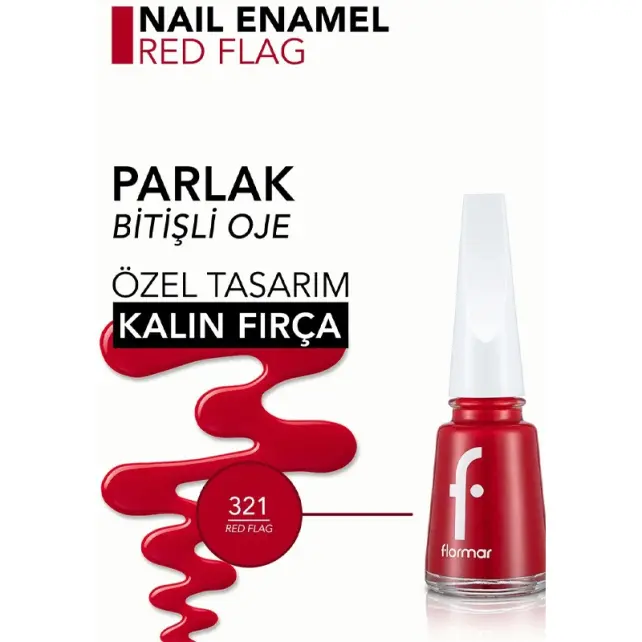 Flormar Nail Enamel Oje No: 321 Red Flag - 3