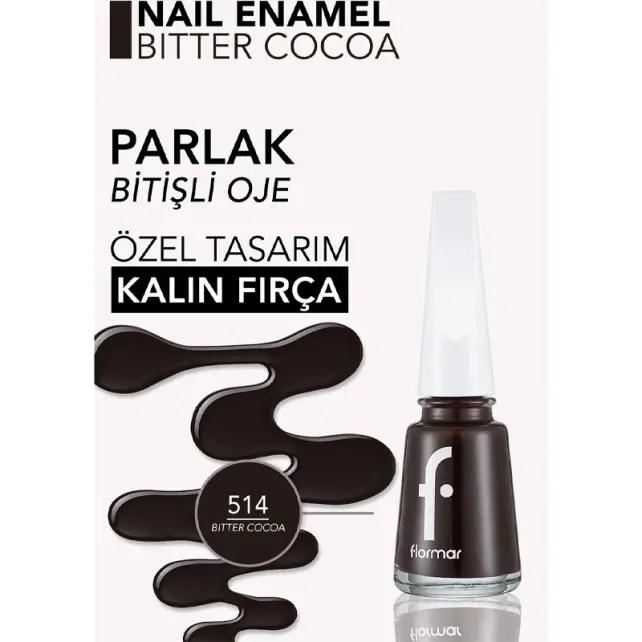 Flormar Nail Enamel Oje No: 514 Bitter Cocoa - 4