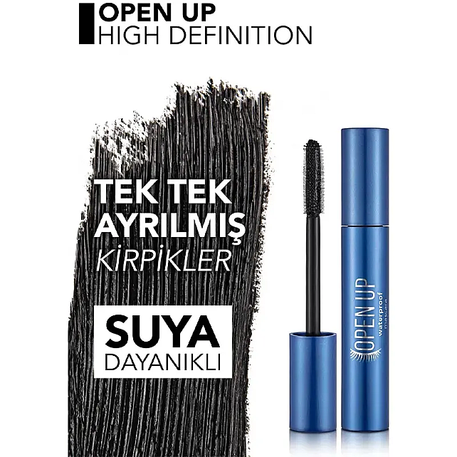 Flormar Open Up Waterproof - Suya Dayanıklı Maskara - 4