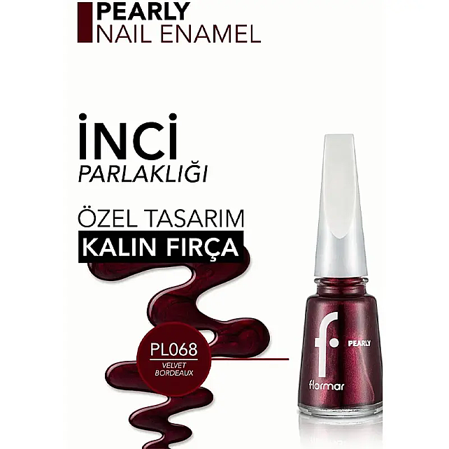 Flormar Pearly - Sedefli Oje No: PL068 Velvet Bordeaux - 4