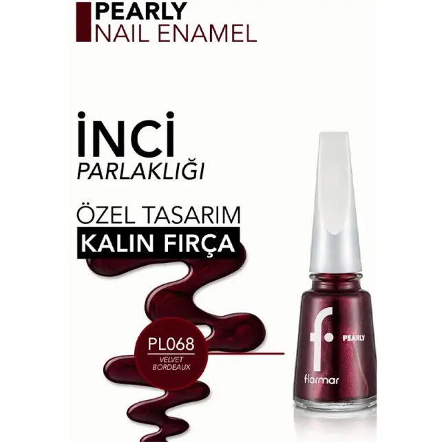 Flormar Pearly - Sedefli Oje No: PL068 Velvet Bordeaux - 4