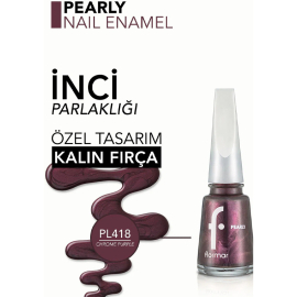 Flormar Pearly - Sedefli Oje No: PL418 Chrome Purple - 3