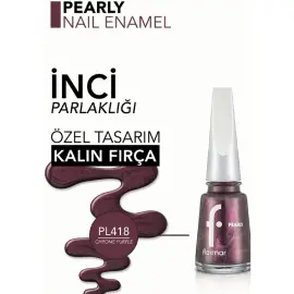 Flormar Pearly - Sedefli Oje No: PL418 Chrome Purple - 3