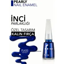 Flormar Pearly - Sedefli Oje No: PL433 Deep Blue - 4
