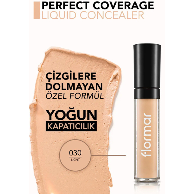 Flormar Perfect Covegare Liquid Concealer - Likit Kapatıcı No: 30 Light - 3