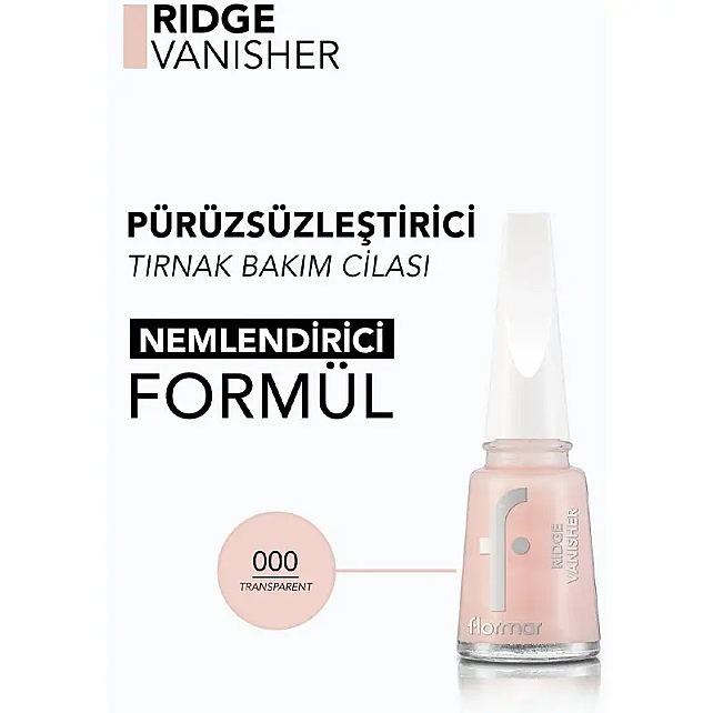 Flormar Ridge Vanisher Base Coat - Pürüzsüzleştirici Tırnak Bazı 11ml - 2