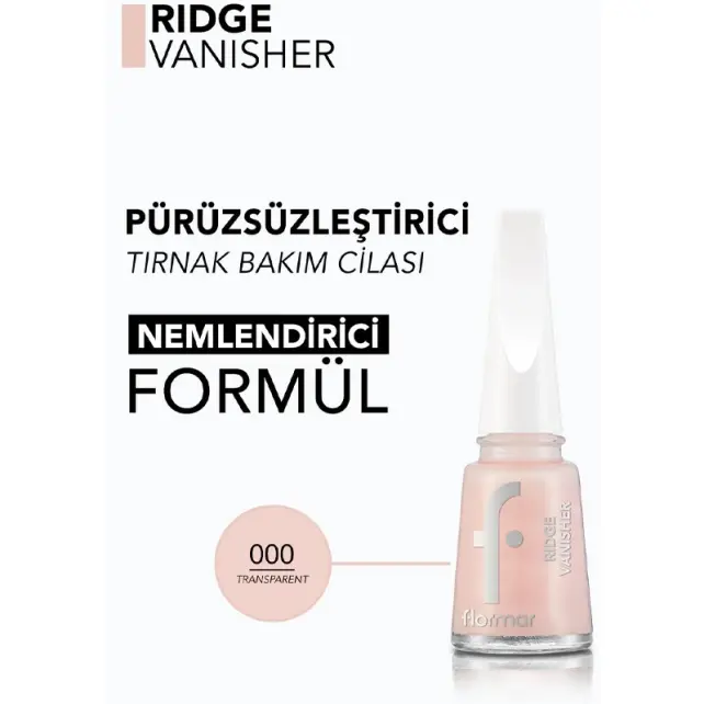 Flormar Ridge Vanisher Base Coat - Pürüzsüzleştirici Tırnak Bazı 11ml - 2