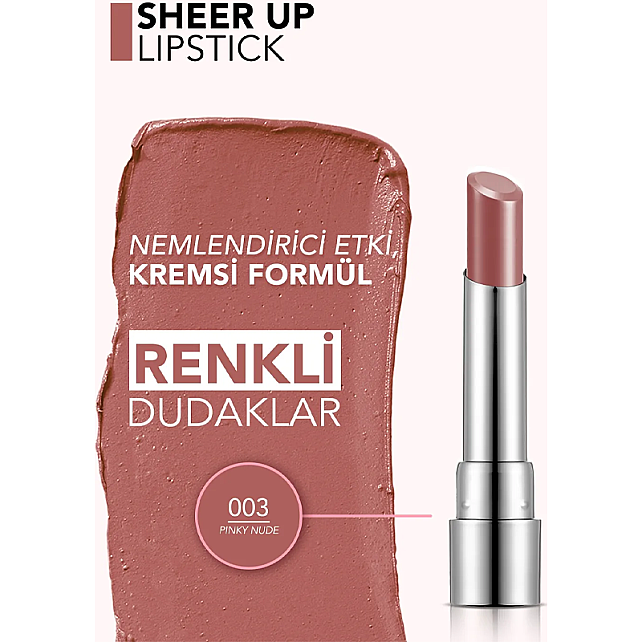 Flormar Sheer Up - Yarı Transparan Ruj No: 003 Pink Nude - 4