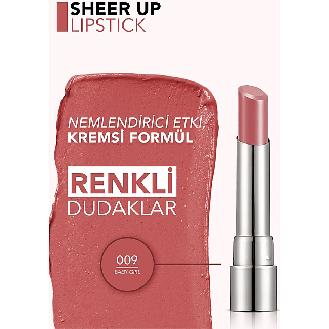 Flormar Sheer Up - Yarı Transparan Ruj No: 009 Baby Girl - 4
