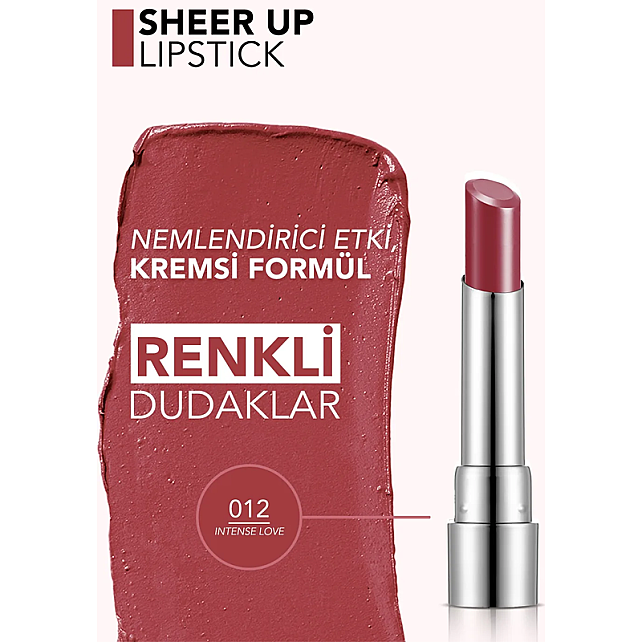Flormar Sheer Up - Yarı Transparan Ruj No: 012 İntense Love - 3