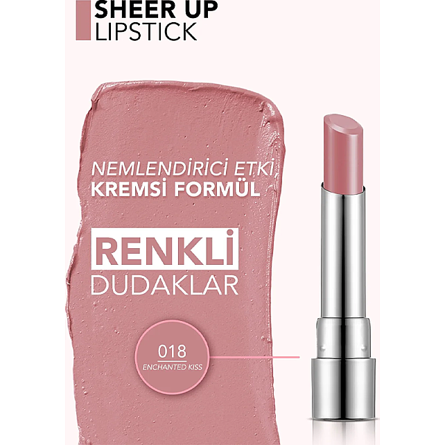 Flormar Sheer Up - Yarı Transparan Ruj No: 018 Enchanted Kiss - 4