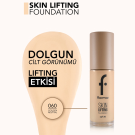 Flormar Skin Lifting Foundation - Sıkılaştırıcı Etkili Fondöten No: 060 Golden Neutral - 3
