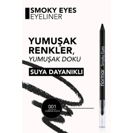 Flormar Smoky Eyes Waterproof Eyeliner - Göz Kalemi No:001 Carbon Black - 5