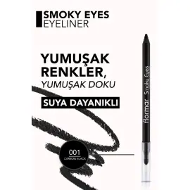 Flormar Smoky Eyes Waterproof Eyeliner - Göz Kalemi No:001 Carbon Black - 5