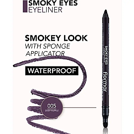 Flormar Smoky Eyes Waterproof Eyeliner - No: 005 Deep Purple 30ml - 4
