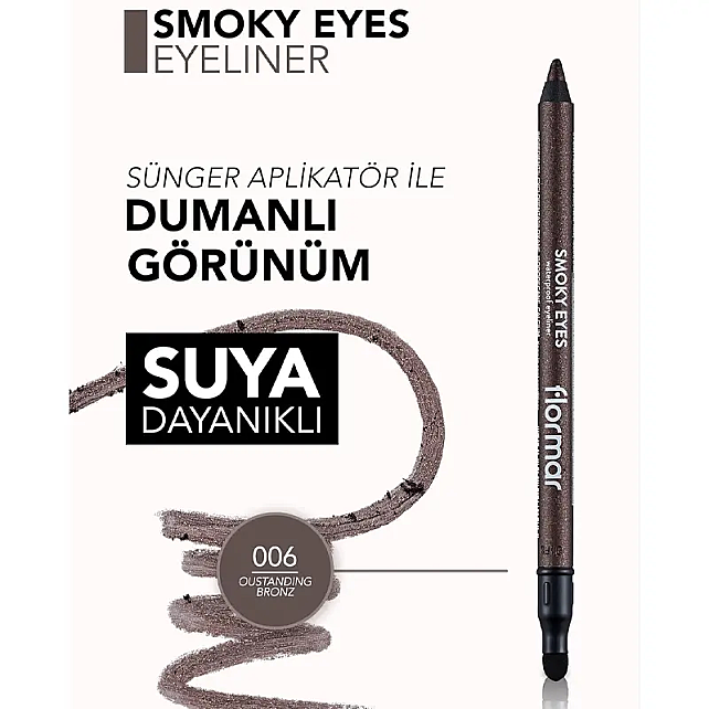 Flormar Smoky Eyes Waterproof Eyeliner - No: 006 Outstanding 30ml - 4