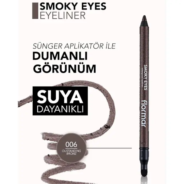 Flormar Smoky Eyes Waterproof Eyeliner - No-006 Outstanding 30ml - 4