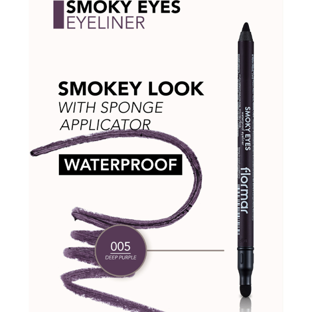 Flormar Smoky Eyes Waterproof Eyeliner - No:005 Deep Purple 30ml - 4