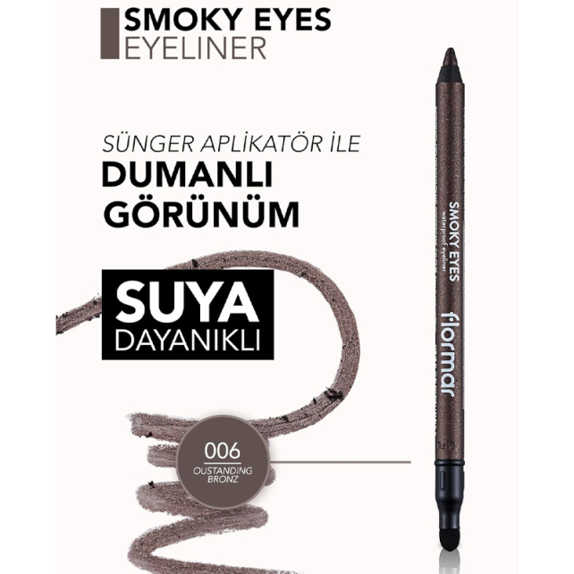 Flormar Smoky Eyes Waterproof Eyeliner - No:006 Outstanding 30ml - 4