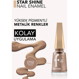 Flormar Star Shine - Parlak Bitişli Metalik Oje No: 002 Famous - 3