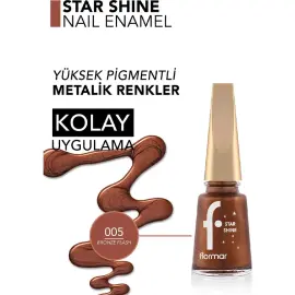 Flormar Star Shine - Parlak Bitişli Metalik Oje No: 005 Bronze Flash - 3