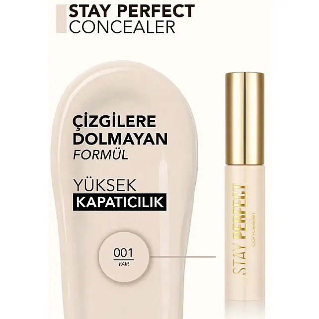 Flormar Stay Perfect Concealer - Likit Kapatıcı No: 001 Fair - 3