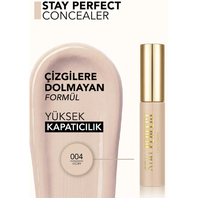 Flormar Stay Perfect Concealer - Likit Kapatıcı No: 004 Ivory - 3