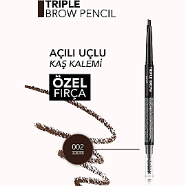 Flormar Triple Brow Pencil - 3'ü 1 Arada Kremsi Dokulu Kaş Kalemi No: 002 - 5