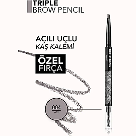 Flormar Triple Brow Pencil - 3'ü 1 Arada Kremsi Dokulu Kaş Kalemi No: 004 - 5