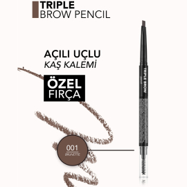 Flormar Triple Brow Pencil - 3'ü 1 Arada Kremsi Dokulu Kaş Kalemi No: 001 - 5