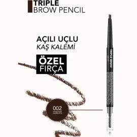 Flormar Triple Brow Pencil - 3'ü 1 Arada Kremsi Dokulu Kaş Kalemi No: 002 - 5