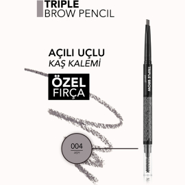 Flormar Triple Brow Pencil - 3'ü 1 Arada Kremsi Dokulu Kaş Kalemi No: 004 - 5