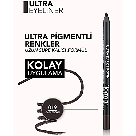 Flormar Ultra Eyeliner - Göz Kalemi No: 019 Dark Brown 1.14gr - 4