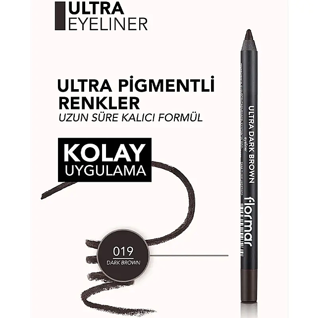 Flormar Ultra Eyeliner - Göz Kalemi No: 019 Dark Brown 1.14gr - 4