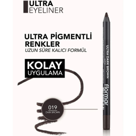 Flormar Ultra Eyeliner - Göz Kalemi No:019 Dark Brown 1.14gr - 4