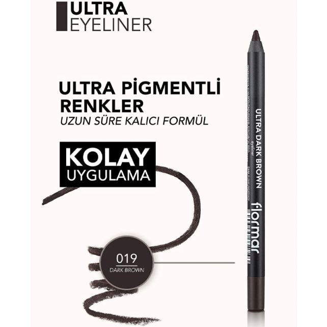 Flormar Ultra Eyeliner - Göz Kalemi No:019 Dark Brown 1.14gr - 4