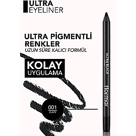 Flormar Ultra Eyeliner - Yoğun Renk Veren Göz Kalemi No: 001 Jet Black 1.14gr - 4