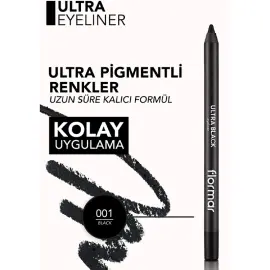 Flormar Ultra Eyeliner - Yoğun Renk Veren Göz Kalemi No-001 Jet Black 1.14gr - 4