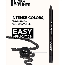 Flormar Ultra Eyeliner - Yoğun Renk Veren Göz Kalemi No: 016 Dark Grey 1.14gr - 4