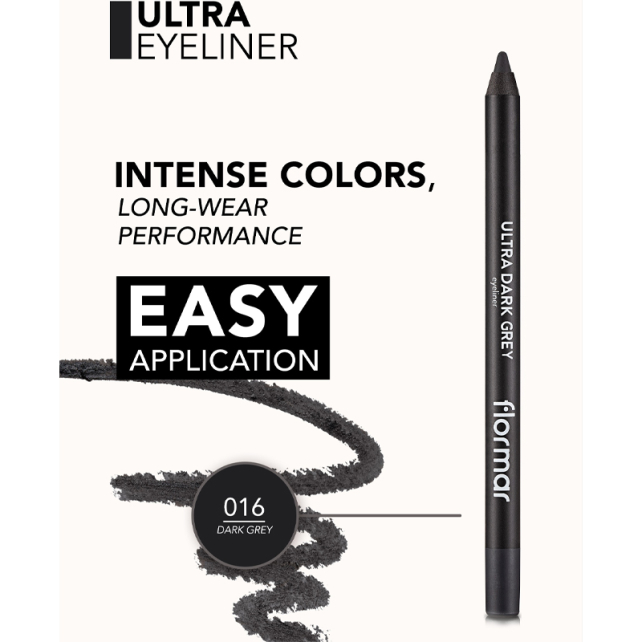 Flormar Ultra Eyeliner - Yoğun Renk Veren Göz Kalemi No:016 Dark Grey 1.14gr - 4