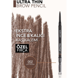 Flormar Ultra Thin Brow Pencil - Asansörlü Kaş Kalemi No: 02 Light Brown - 4