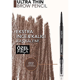 Flormar Ultra Thin Brow Pencil - Asansörlü Kaş Kalemi No: 02 Light Brown - 4