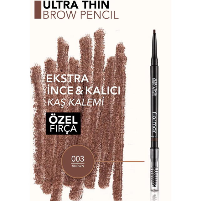 Flormar Ultra Thin Brow Pencil - Asansörlü Kaş Kalemi No: 03 Brown - 4