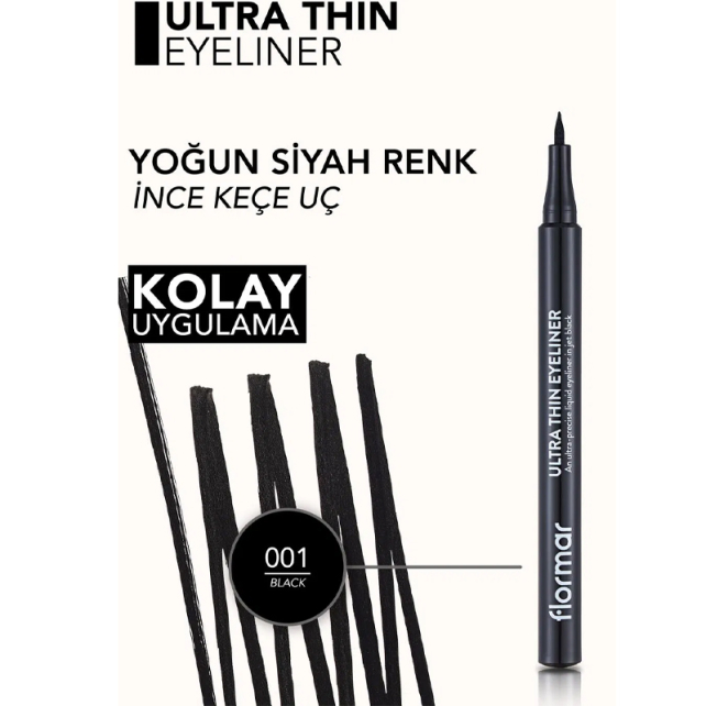 Flormar Ultra Thin Eyeliner No: 01 Black - 4